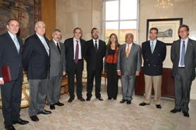 Representatives of the four operators of the Operational Programme Fight Against Discrimination with the then- Spanish Minister of Labour, Valeriano Gmez