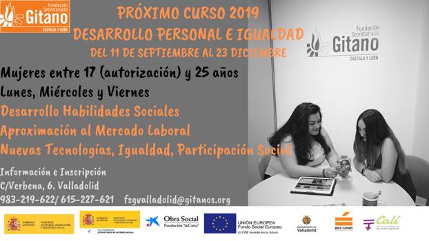 Prximo curso 2019. Desarrollo personal e igualdad (Valladolid)